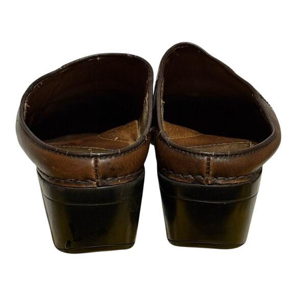 Dansko Brown Leather Mule Clogs Women's Size 38 Slip On Comfort Shoes Backless - Picture 5 of 7